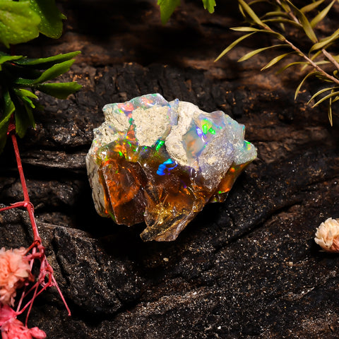 Tempting Top Grade Quality 100% Natural Welo Fire Ethiopian Opal Fancy Rough Loose Gemstone For Making Jewelry 26X24X18 MM 34 Cts. KR14-97 Sunkarton