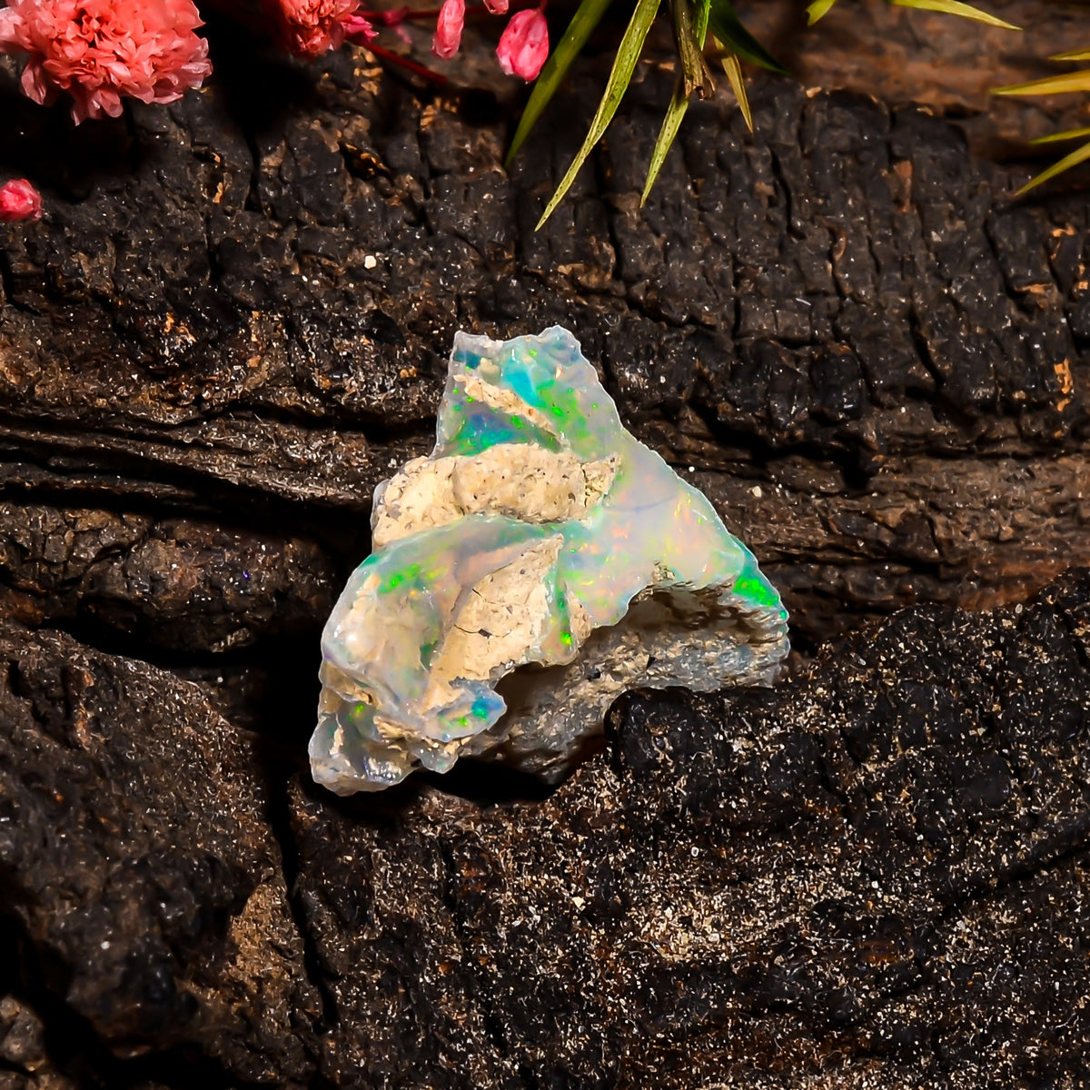 Amazing Top Grade Quality 100% Natural Welo Fire Ethiopian Opal Fancy Rough Loose Gemstone For Making Jewelry 26X16X9 MM 9.6 Cts. KR15-101 Sunkarton