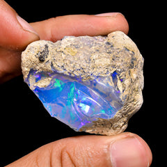 Classic Top Grade Quality 100% Natural Welo Fire Ethiopian Opal Fancy Rough Loose Gemstone For Making Jewelry 11X35X23 MM 88.1 Cts. KR15-105 Sunkarton