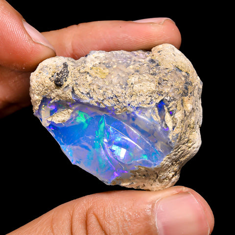 Classic Top Grade Quality 100% Natural Welo Fire Ethiopian Opal Fancy Rough Loose Gemstone For Making Jewelry 11X35X23 MM 88.1 Cts. KR15-105 Sunkarton