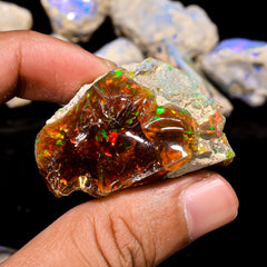 Dazzling Top Grade Quality 100% Natural Welo Fire Ethiopian Opal Rough Loose Gemstone For Making Jewelry 41X27X19 MM 79.1 Cts. KR15-106 Sunkarton
