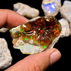 Dazzling Top Grade Quality 100% Natural Welo Fire Ethiopian Opal Rough Loose Gemstone For Making Jewelry 41X27X19 MM 79.1 Cts. KR15-106 Sunkarton