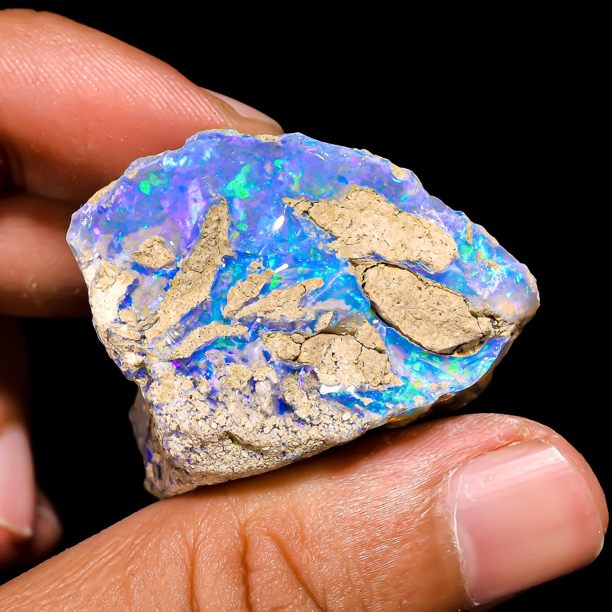 Fabulous Top Grade Quality 100% Natural Welo Fire Ethiopian Opal Rough Loose Gemstone For Making Jewelry 39X32X26 MM 91.2 Cts. KR15-110 Sunkarton