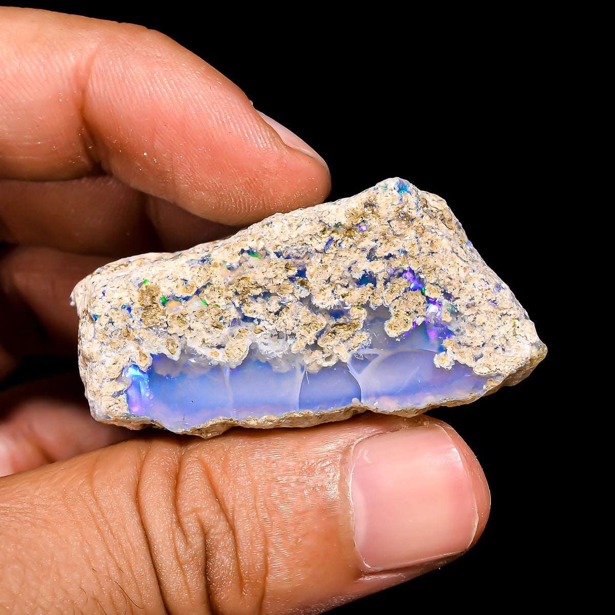 Fantastic Top Grade Quality 100% Natural Welo Fire Ethiopian Opal Rough Loose Gemstone For Making Jewelry 44X22X17 MM 71.1 Cts. KR15-111 Sunkarton