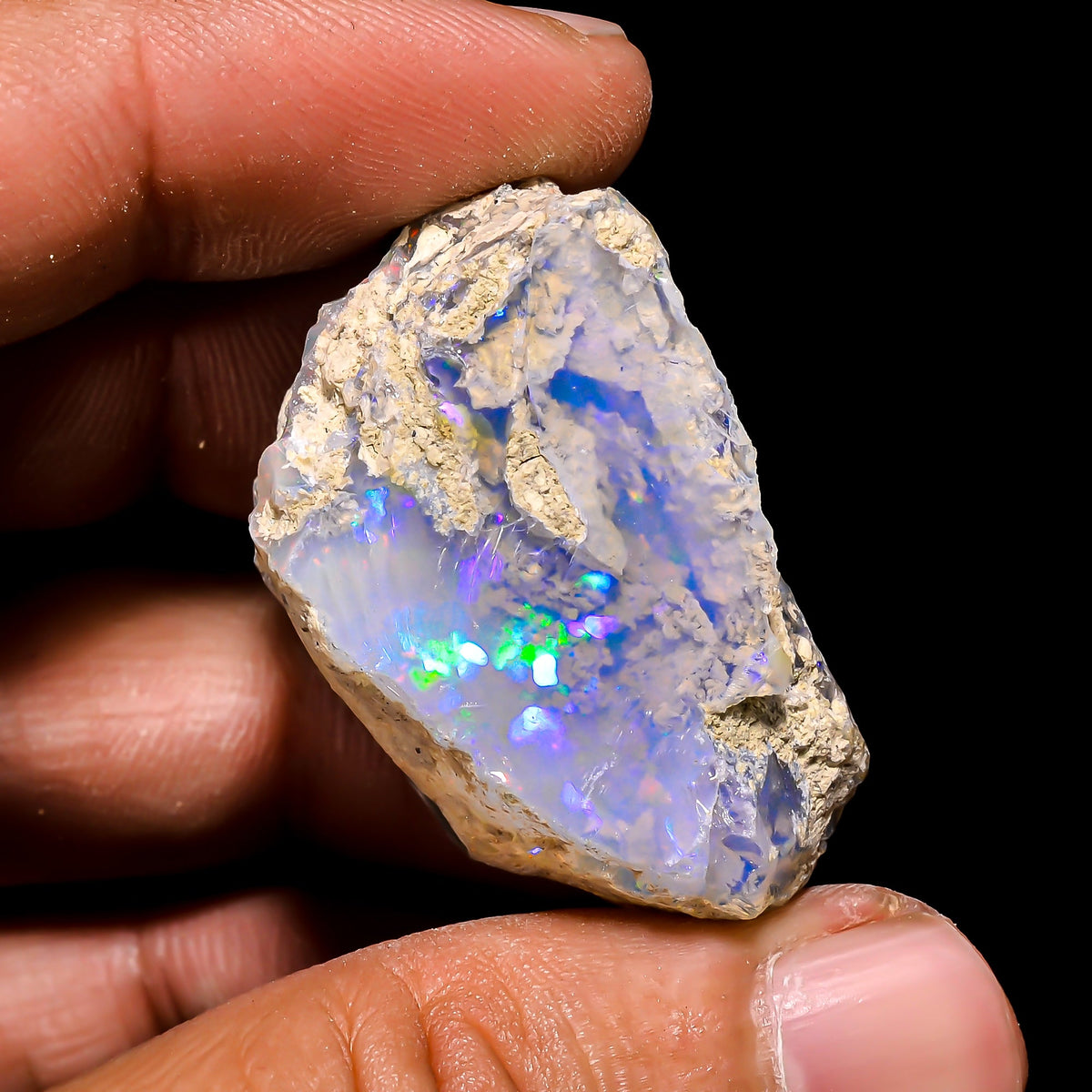 Mind Blowing Top Grade Quality 100% Natural Welo Fire Ethiopian Opal Rough Loose Gemstone For Making Jewelry 34X28X22 MM 71.35 Cts. KR15-116 Sunkarton