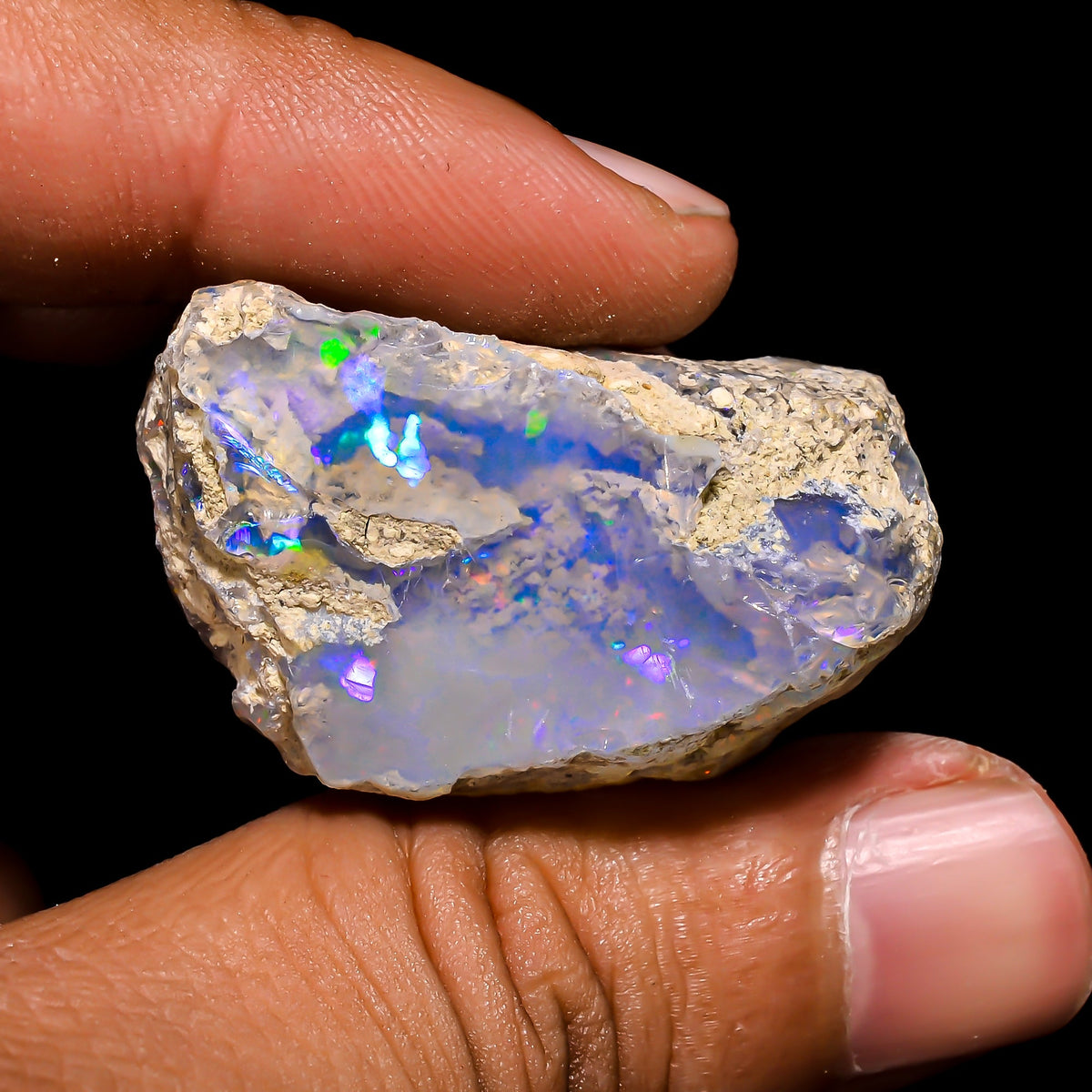 Mind Blowing Top Grade Quality 100% Natural Welo Fire Ethiopian Opal Rough Loose Gemstone For Making Jewelry 34X28X22 MM 71.35 Cts. KR15-116 Sunkarton