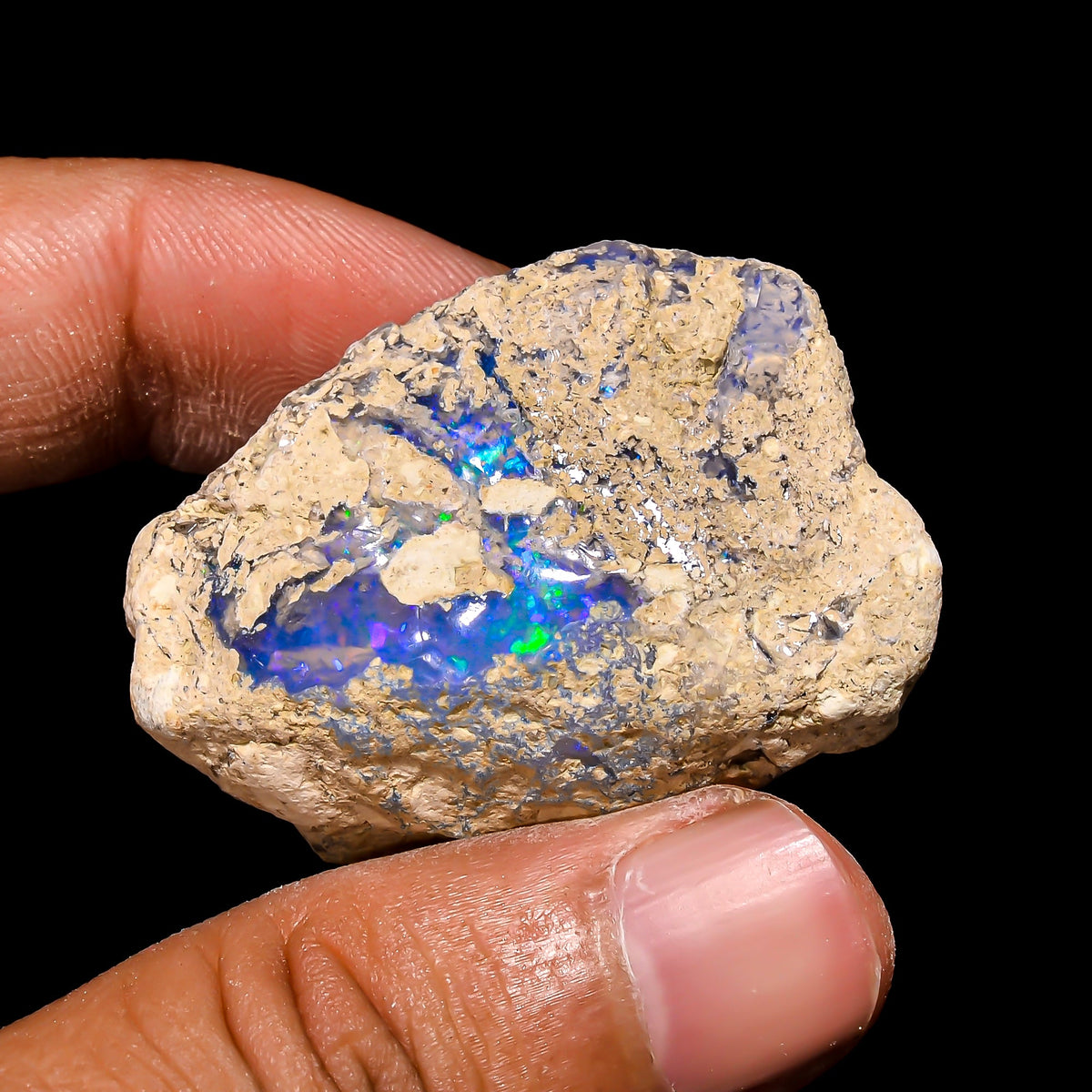 Splendid Top Grade Quality 100% Natural Welo Fire Ethiopian Opal Rough Loose Gemstone For Making Jewelry 39X28X14 MM 59.4 Cts. KR15-118 Sunkarton