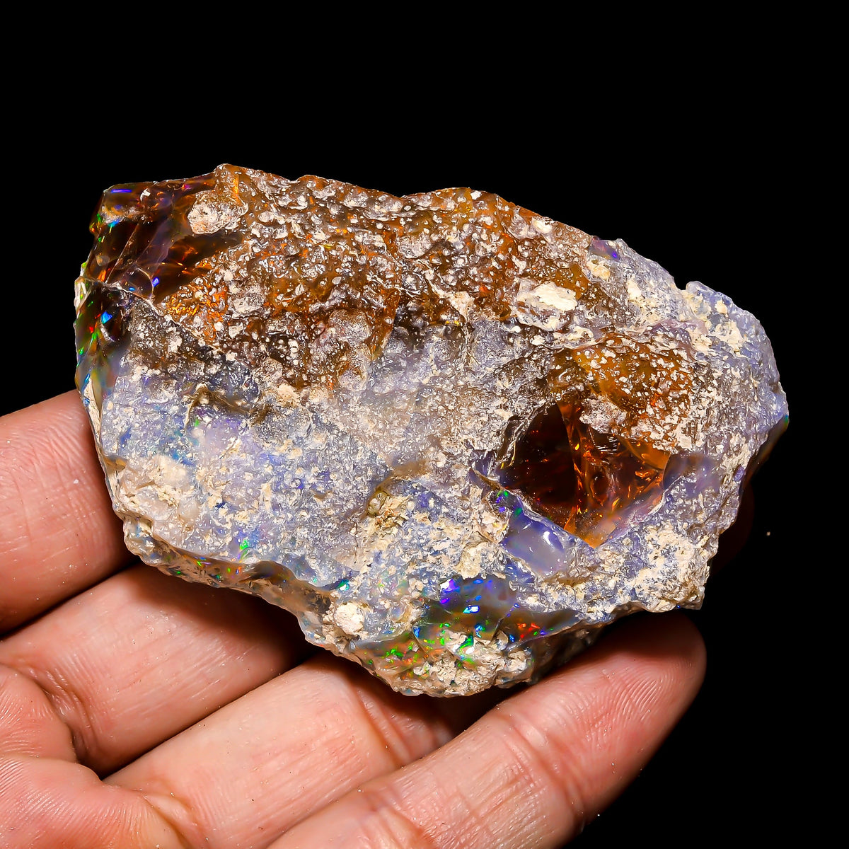 Classic Top Grade Quality 100% Natural Welo Fire Ethiopian Opal Fancy Rough Loose Gemstone For Making Jewelry 73X48X21 MM 355 Cts. KR15-120 Sunkarton