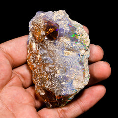 Classic Top Grade Quality 100% Natural Welo Fire Ethiopian Opal Fancy Rough Loose Gemstone For Making Jewelry 73X48X21 MM 355 Cts. KR15-120 Sunkarton