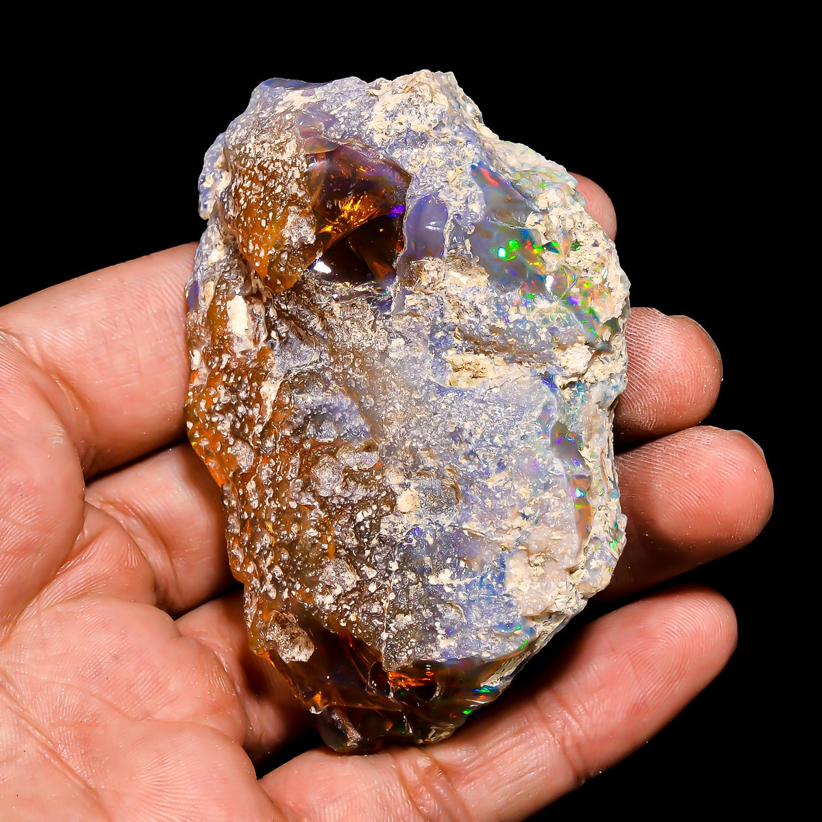 Classic Top Grade Quality 100% Natural Welo Fire Ethiopian Opal Fancy Rough Loose Gemstone For Making Jewelry 73X48X21 MM 355 Cts. KR15-120 Sunkarton