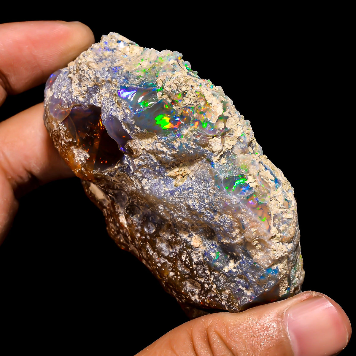 Classic Top Grade Quality 100% Natural Welo Fire Ethiopian Opal Fancy Rough Loose Gemstone For Making Jewelry 73X48X21 MM 355 Cts. KR15-120 Sunkarton