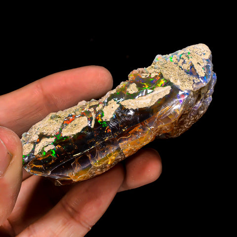 Classic Top Grade Quality 100% Natural Welo Fire Ethiopian Opal Fancy Rough Loose Gemstone For Making Jewelry 73X48X21 MM 355 Cts. KR15-120 Sunkarton