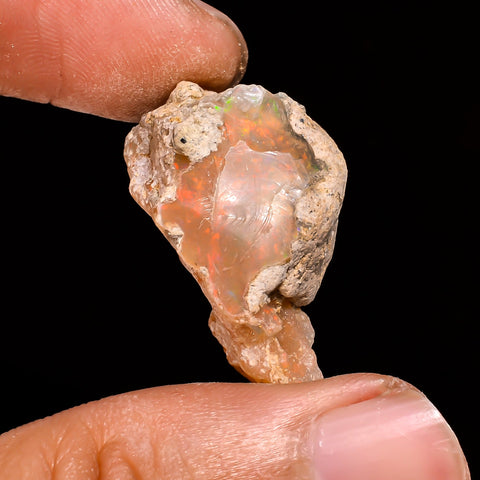 Beautiful Top Grade Quality 100% Natural Welo Fire Ethiopian Opal Rough Loose Gemstone For Making Jewelry 27X17X14 MM 18.9 Cts. KR15-29 Sunkarton