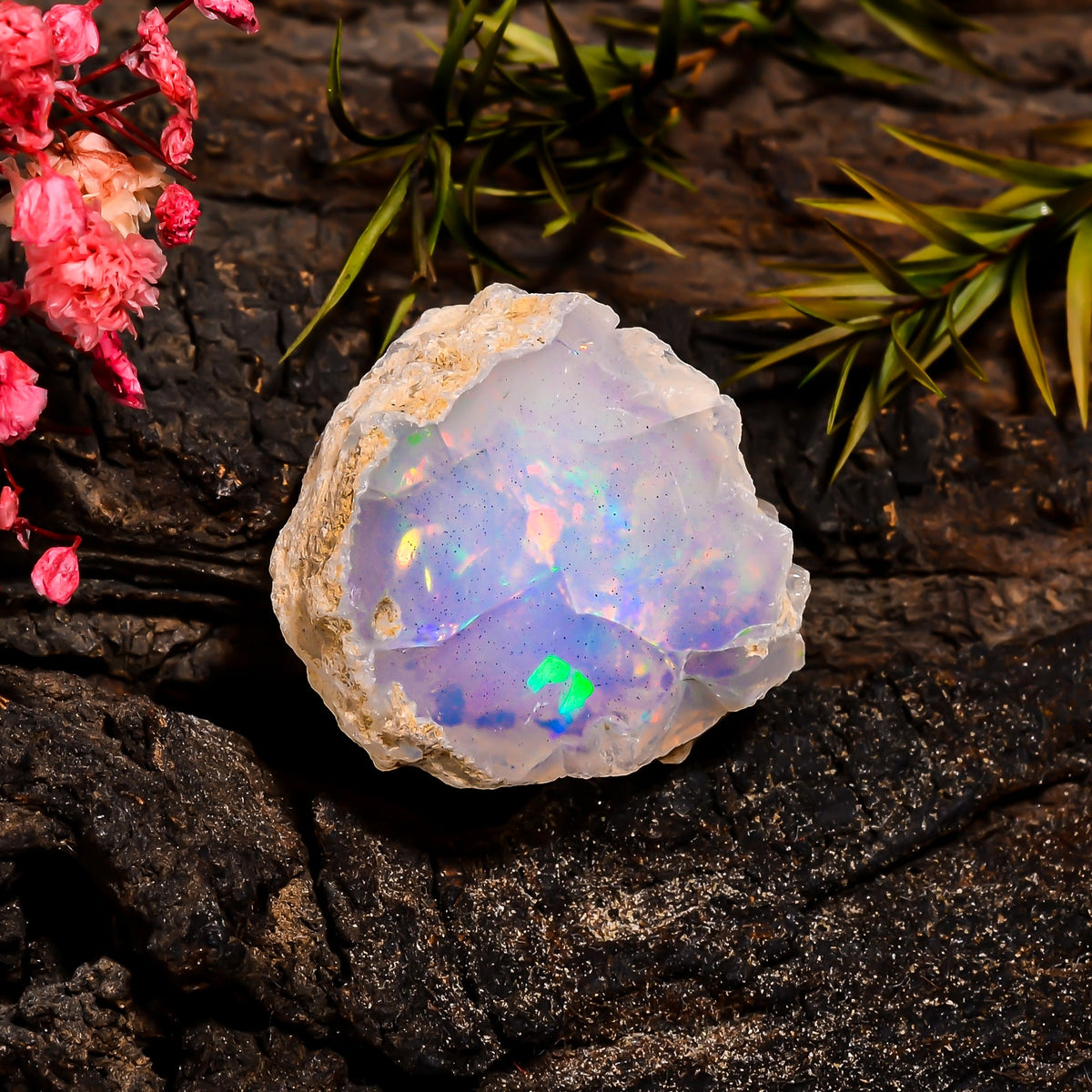 Classic Top Grade Quality 100% Natural Welo Fire Ethiopian Opal Fancy Rough Loose Gemstone For Making Jewelry 27X24X15 MM 41.9 Cts. KR15-30 Sunkarton