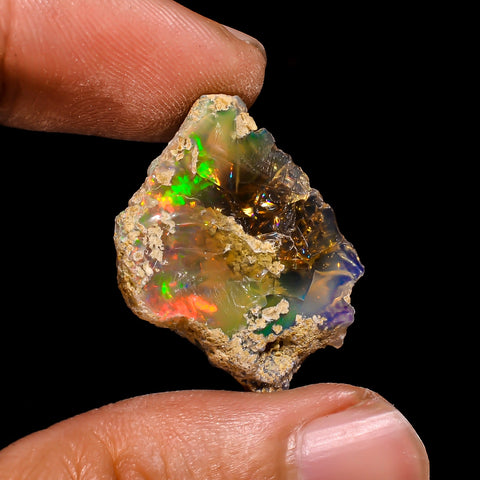 Elegant Top Grade Quality 100% Natural Welo Fire Ethiopian Opal Fancy Rough Loose Gemstone For Making Jewelry 25X19X12 MM 21 Cts. KR15-34 Sunkarton