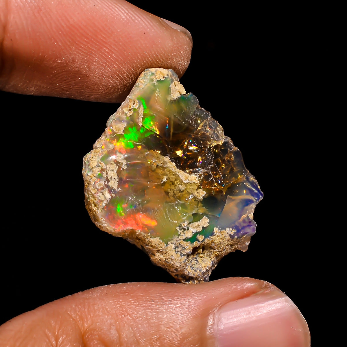 Elegant Top Grade Quality 100% Natural Welo Fire Ethiopian Opal Fancy Rough Loose Gemstone For Making Jewelry 25X19X12 MM 21 Cts. KR15-34 Sunkarton