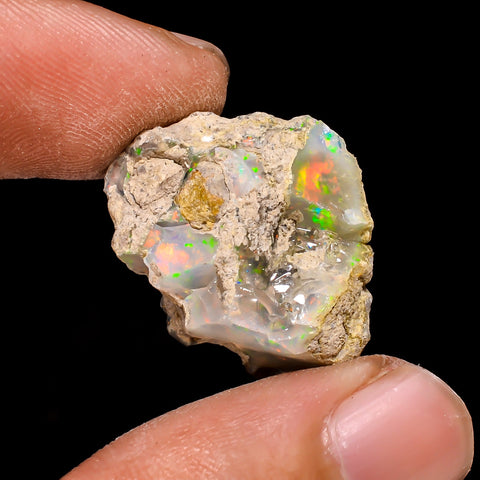 Fabulous Top Grade Quality 100% Natural Welo Fire Ethiopian Opal Fancy Rough Loose Gemstone For Making Jewelry 23X18X11 MM 18.7 Cts. KR15-35 Sunkarton