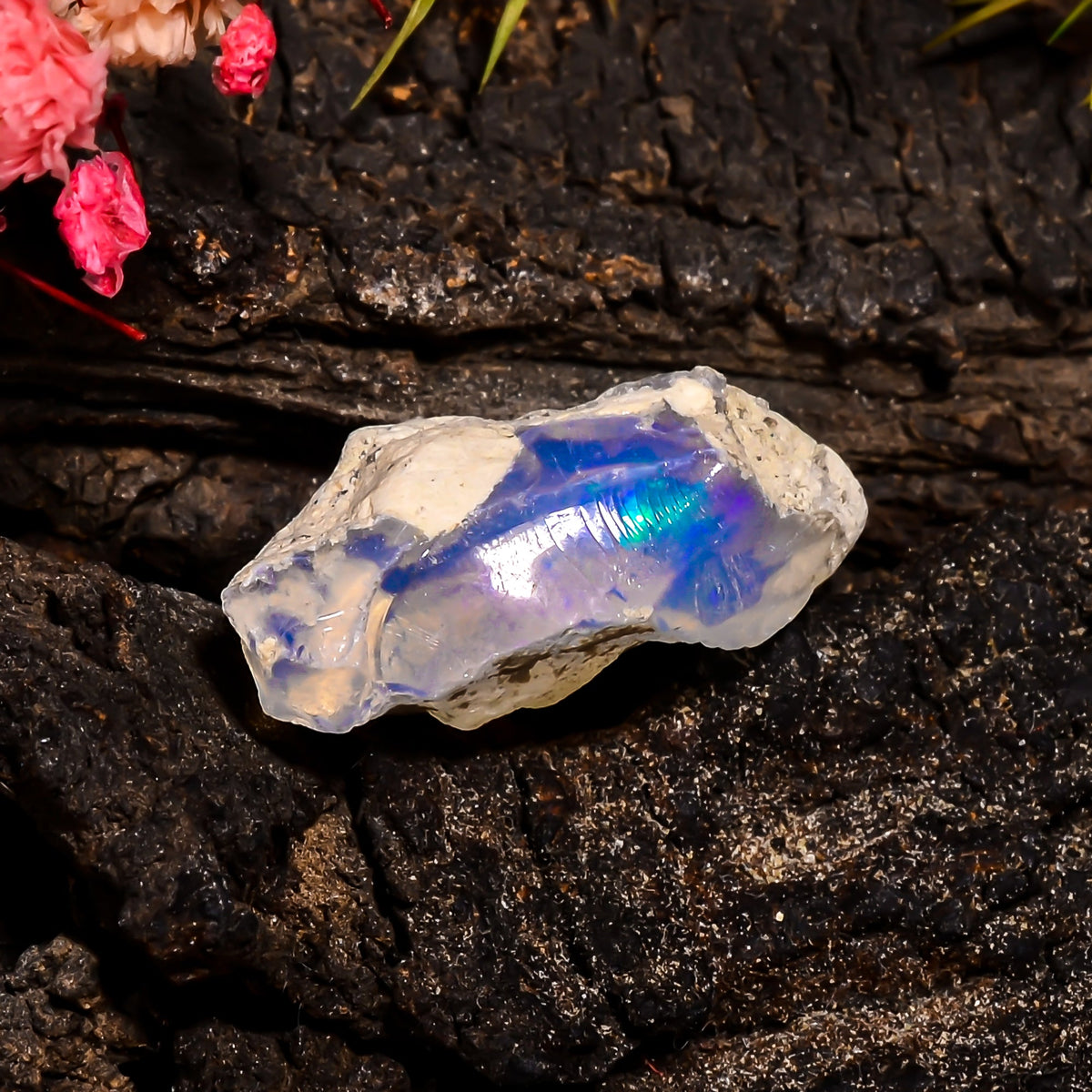 Fantastic Top Grade Quality 100% Natural Welo Fire Ethiopian Opal Rough Loose Gemstone For Making Jewelry 26X14X10 MM 11.7 Cts. KR15-36 Sunkarton
