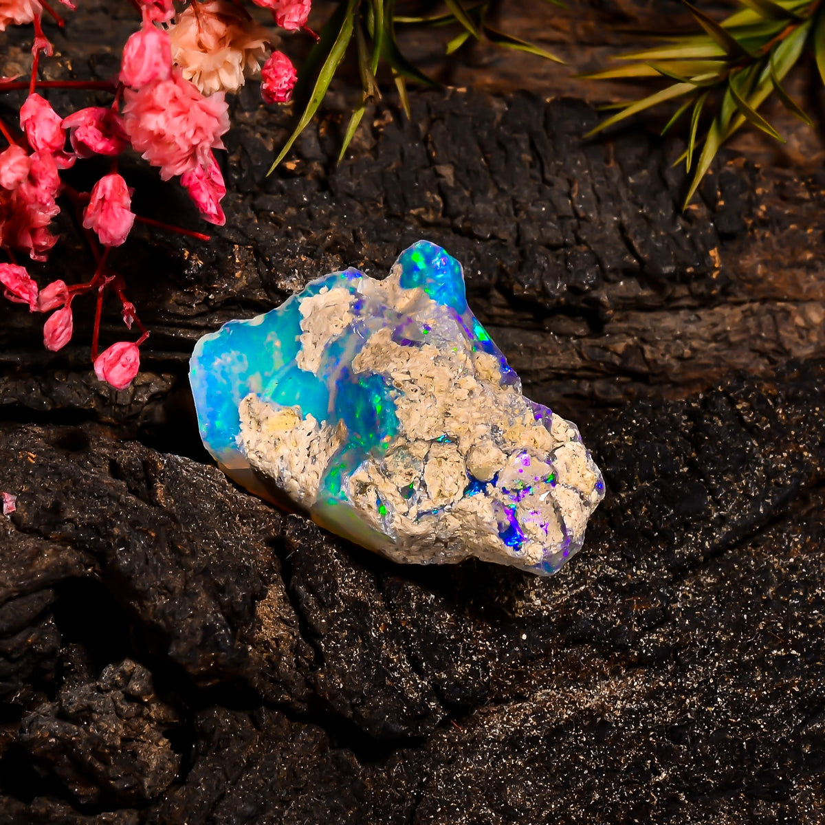 Gorgeous Top Grade Quality 100% Natural Welo Fire Ethiopian Opal Rough Loose Gemstone For Making Jewelry 27X19X13 MM 16.35 Cts. KR15-37 Sunkarton