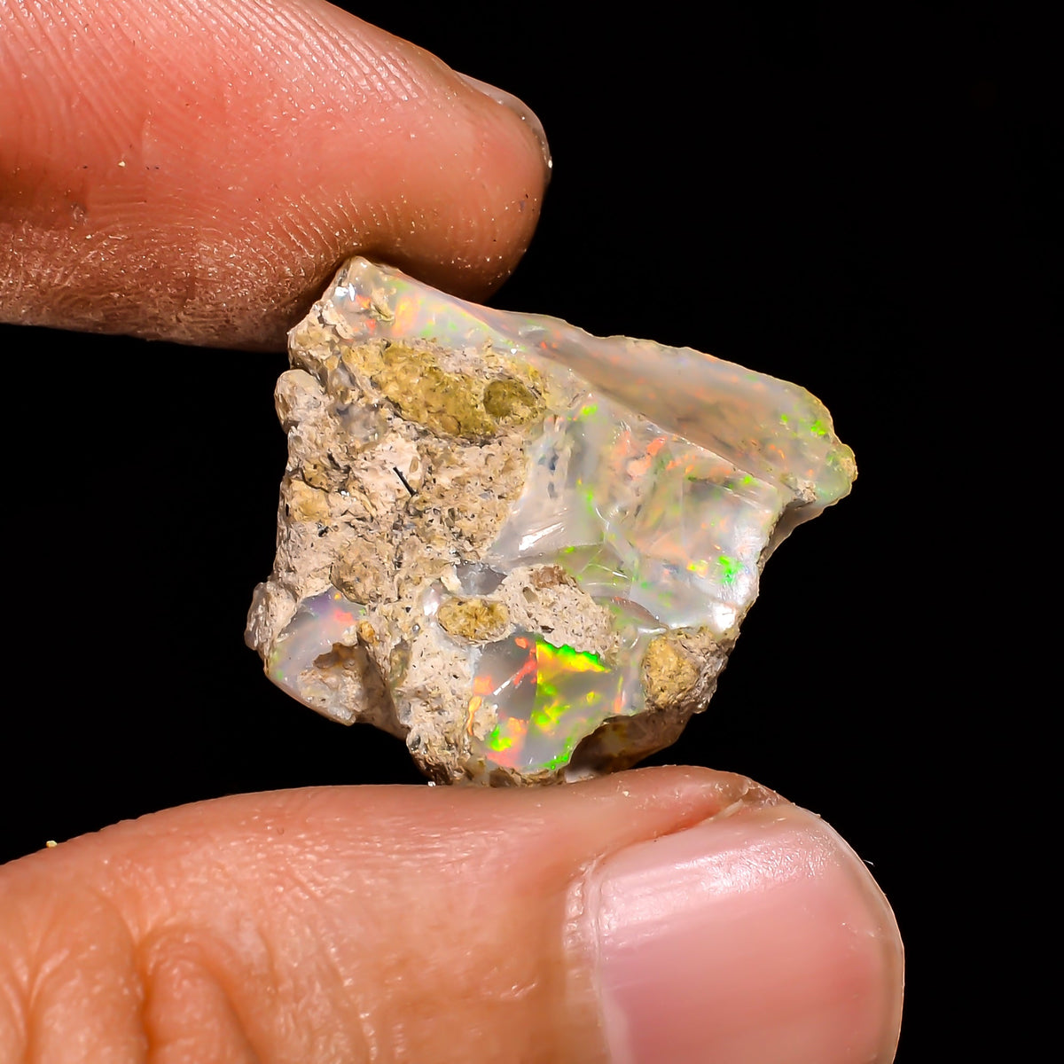 Unique Top Grade Quality 100% Natural Welo Fire Ethiopian Opal Fancy Rough Loose Gemstone For Making Jewelry 21X19X9 MM 15 Cts. KR15-49 Sunkarton