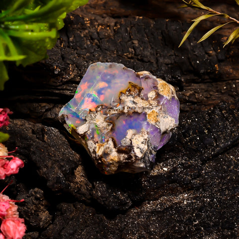 Beautiful Top Grade Quality 100% Natural Welo Fire Ethiopian Opal Fancy Rough Loose Gemstone For Making Jewelry 25X22X13 MM 27.3 Cts. KR15-4 Sunkarton