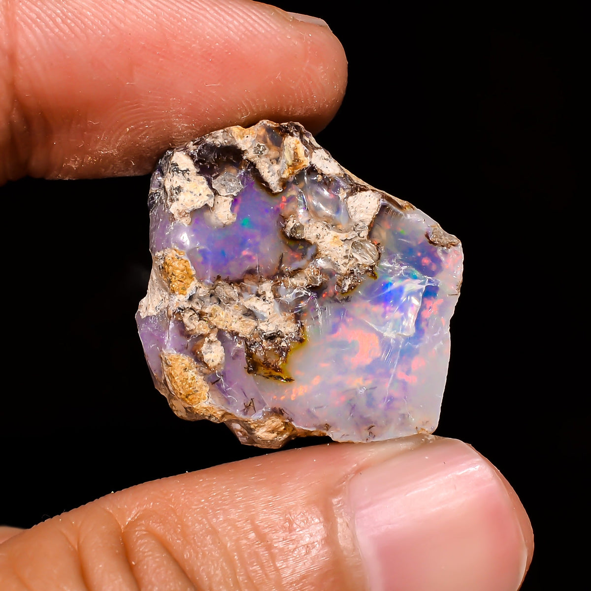 Beautiful Top Grade Quality 100% Natural Welo Fire Ethiopian Opal Fancy Rough Loose Gemstone For Making Jewelry 25X22X13 MM 27.3 Cts. KR15-4 Sunkarton
