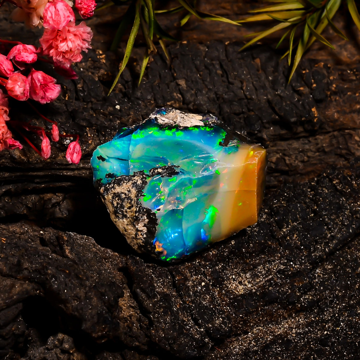 Exclusive Top Grade Quality 100% Natural Welo Fire Ethiopian Opal Rough Loose Gemstone For Making Jewelry 21X19X12 MM 18.2 Cts. KR15-58 Sunkarton