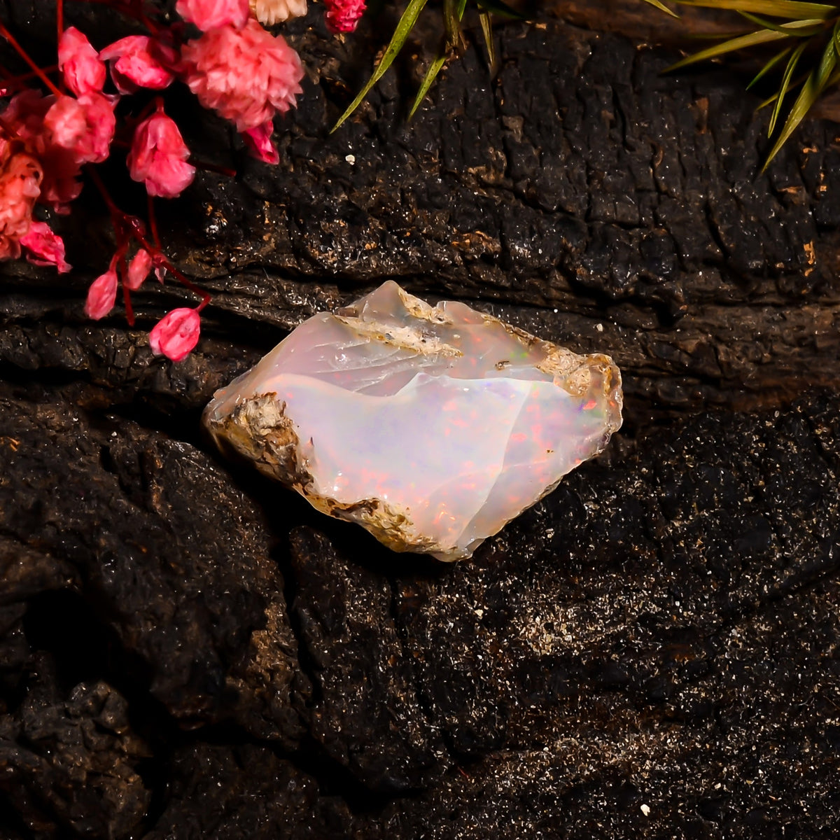 Gorgeous Top Grade Quality 100% Natural Welo Fire Ethiopian Opal Rough Loose Gemstone For Making Jewelry 22X16X12 MM 14.75 Cts. KR15-62 Sunkarton