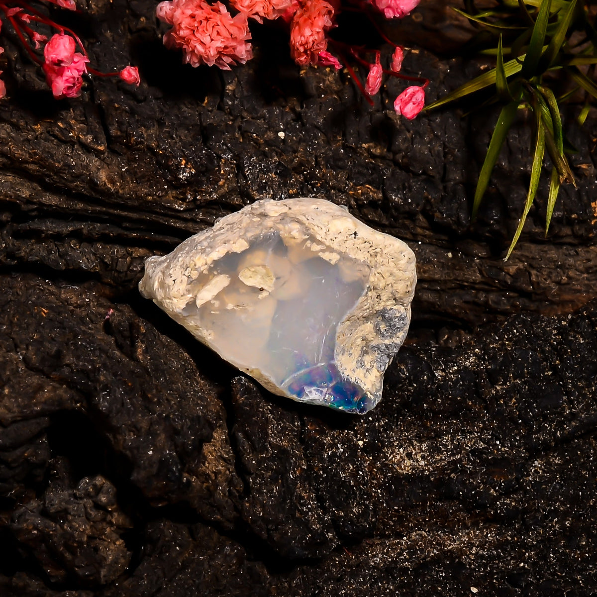 Beautiful Top Grade Quality 100% Natural Welo Fire Ethiopian Opal Rough Loose Gemstone For Making Jewelry 20X16X13 MM 13.75 Cts. KR15-79 Sunkarton