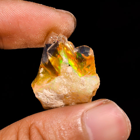 Classic Top Grade Quality 100% Natural Welo Fire Ethiopian Opal Fancy Rough Loose Gemstone For Making Jewelry 24X21X11 MM 20.25 Cts. KR15-80 Sunkarton