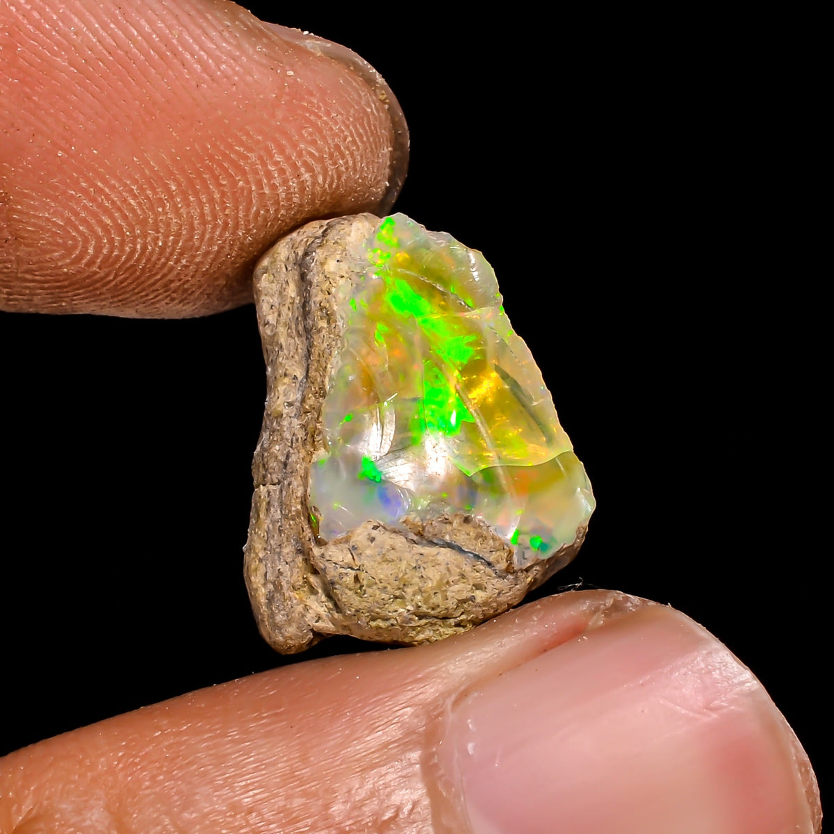 Dazzling Top Grade Quality 100% Natural Welo Fire Ethiopian Opal Fancy Rough Loose Gemstone For Making Jewelry 16X13X7 MM 5.55 Cts. KR15-81 Sunkarton