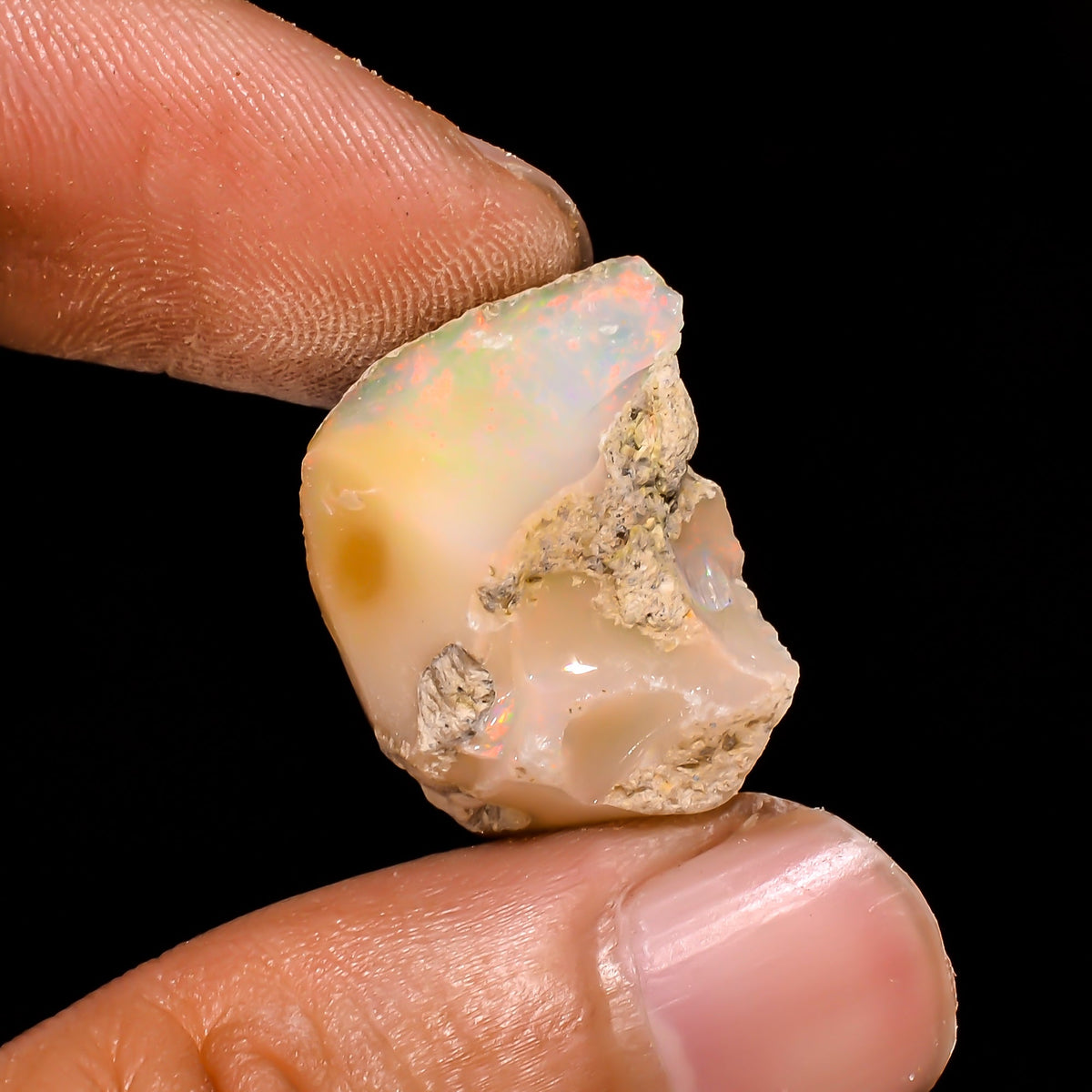 Immaculate Top Grade Quality 100% Natural Welo Fire Ethiopian Opal Rough Loose Gemstone For Making Jewelry 21X16X13 MM 16.55 Cts. KR15-88 Sunkarton