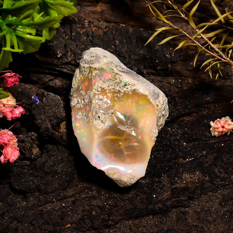 Exclusive Top Grade Quality 100% Natural Welo Fire Ethiopian Opal Rough Loose Gemstone For Making Jewelry 42X28X20 MM 90.65 Cts. KR15-8 Sunkarton