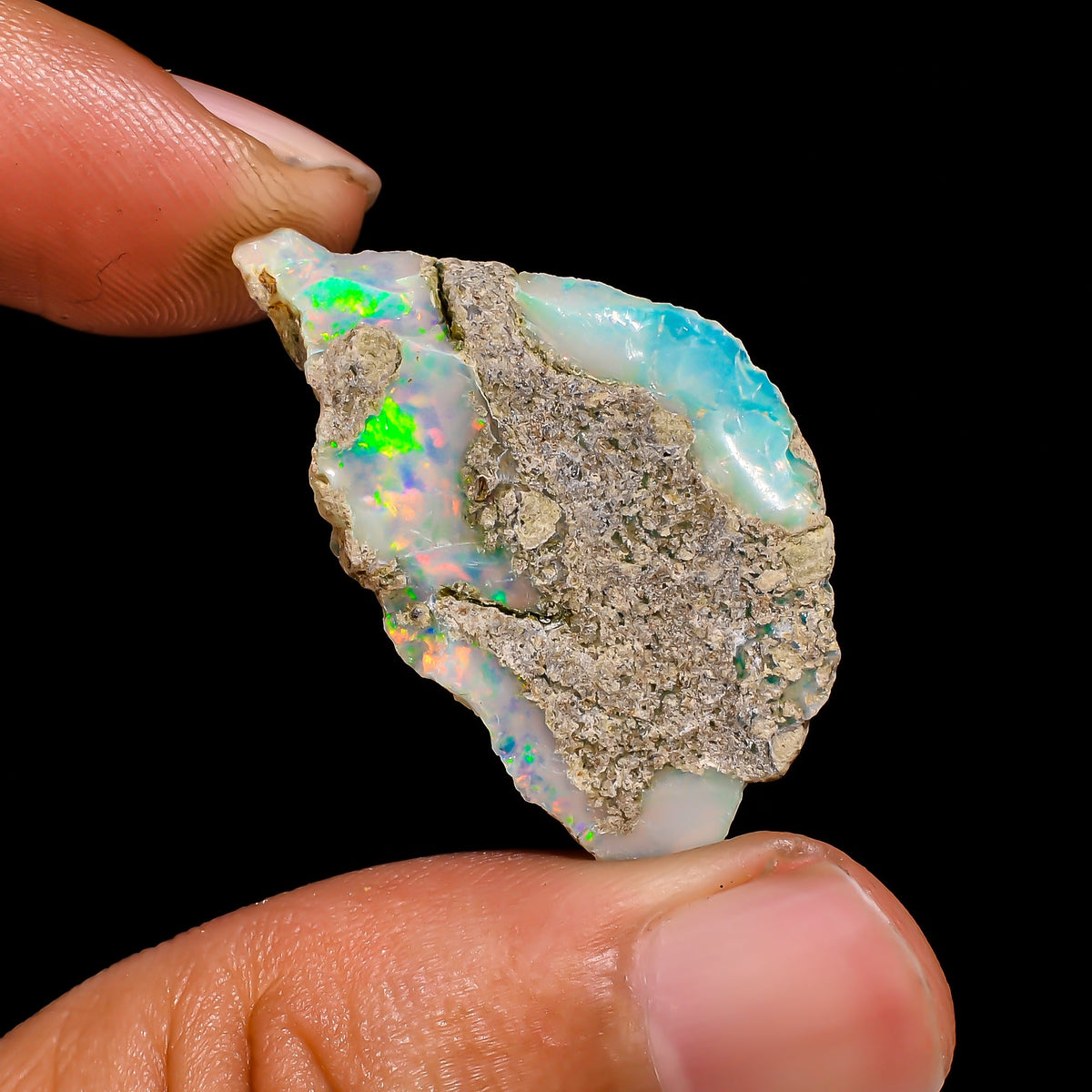 Terrific Top Grade Quality 100% Natural Welo Fire Ethiopian Opal Fancy Rough Loose Gemstone For Making Jewelry 32X19X9 MM 19.1 Cts. KR15-98 Sunkarton