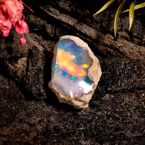 Fabulous Top Grade Quality 100% Natural Welo Fire Ethiopian Opal Rough Loose Gemstone For Making Jewelry 20X14X8 MM 10.5 Cts. KR16-10 Sunkarton