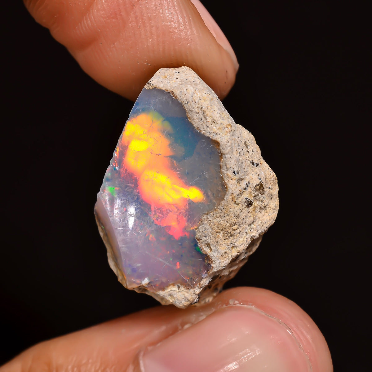 Fabulous Top Grade Quality 100% Natural Welo Fire Ethiopian Opal Rough Loose Gemstone For Making Jewelry 20X14X8 MM 10.5 Cts. KR16-10 Sunkarton