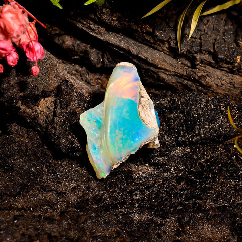 Gorgeous Top Grade Quality 100% Natural Welo Fire Ethiopian Opal Rough Loose Gemstone For Making Jewelry 23X15X9 MM 8 Cts. KR16-12 Sunkarton