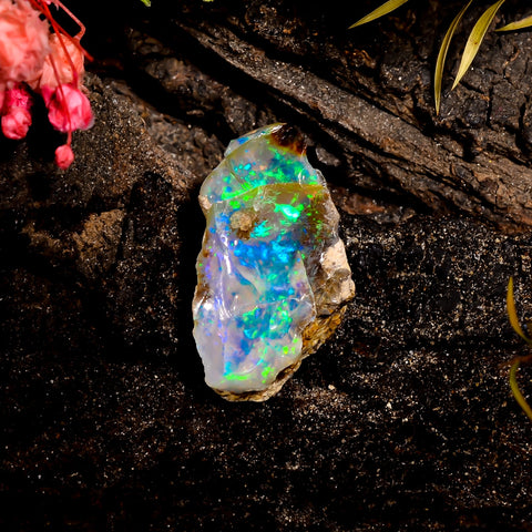 Immaculate Top Grade Quality 100% Natural Welo Fire Ethiopian Opal Rough Loose Gemstone For Making Jewelry 23X13X8 MM 9.5 Cts. KR16-13 Sunkarton