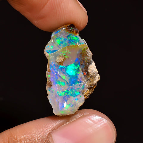 Immaculate Top Grade Quality 100% Natural Welo Fire Ethiopian Opal Rough Loose Gemstone For Making Jewelry 23X13X8 MM 9.5 Cts. KR16-13 Sunkarton