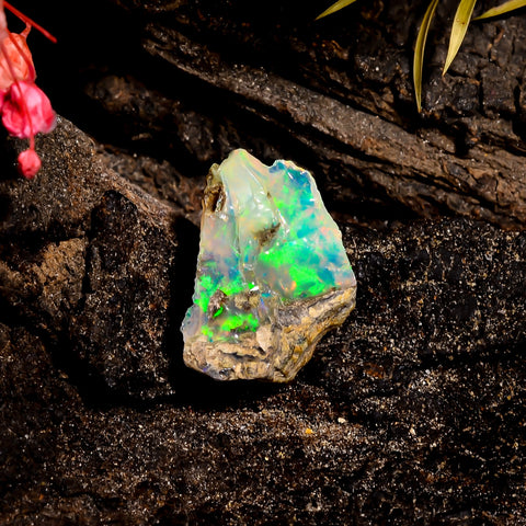 Marvellous Top Grade Quality 100% Natural Welo Fire Ethiopian Opal Rough Loose Gemstone For Making Jewelry 16X13X6 MM 4.5 Cts. KR16-15 Sunkarton