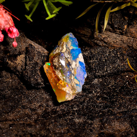 Mind Blowing Top Grade Quality 100% Natural Welo Fire Ethiopian Opal Rough Loose Gemstone For Making Jewelry 24X15X9 MM 10.5 Cts. KR16-16 Sunkarton