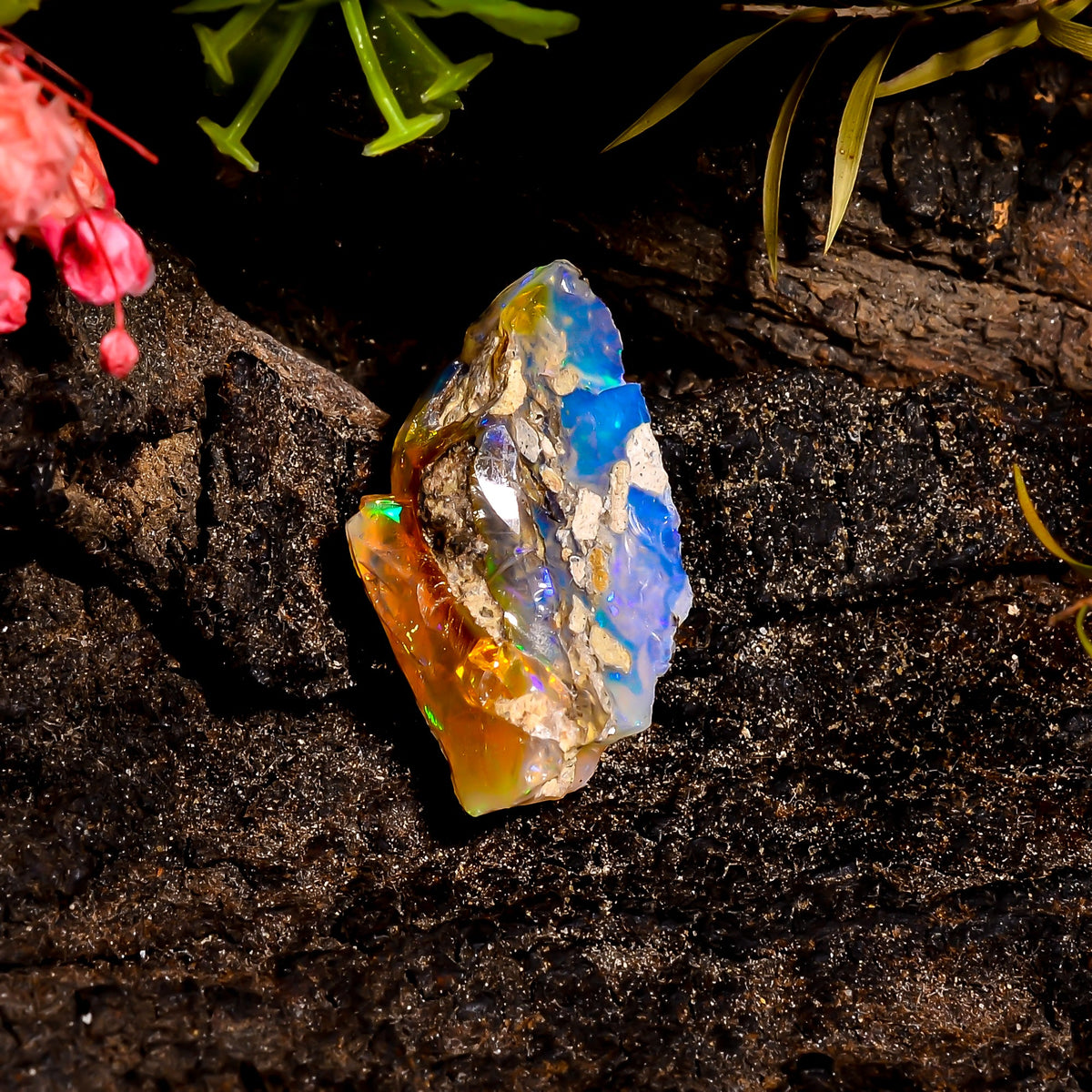 Mind Blowing Top Grade Quality 100% Natural Welo Fire Ethiopian Opal Rough Loose Gemstone For Making Jewelry 24X15X9 MM 10.5 Cts. KR16-16 Sunkarton