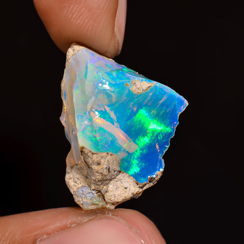 Splendid Top Grade Quality 100% Natural Welo Fire Ethiopian Opal Rough Loose Gemstone For Making Jewelry 21X15X8 MM 7.5 Cts. KR16-18 Sunkarton