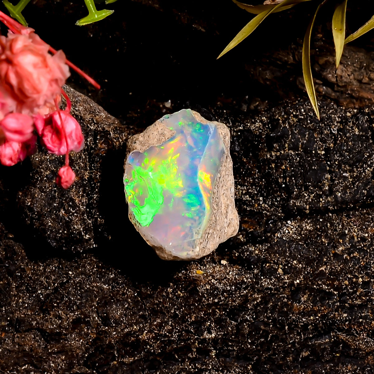 Superb Top Grade Quality 100% Natural Welo Fire Ethiopian Opal Rough Loose Gemstone For Making Jewelry 13X10X9 MM 5 Cts. KR16-19 Sunkarton