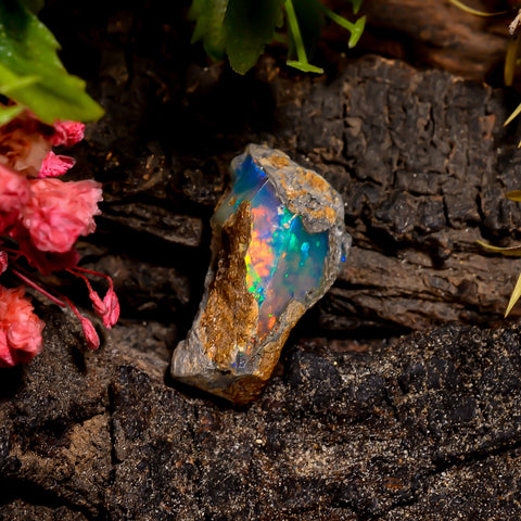 Amazing Top Grade Quality 100% Natural Welo Fire Ethiopian Opal Rough Loose Gemstone For Making Jewelry 20X11X11 MM 9.5 Cts. KR16-1 Sunkarton