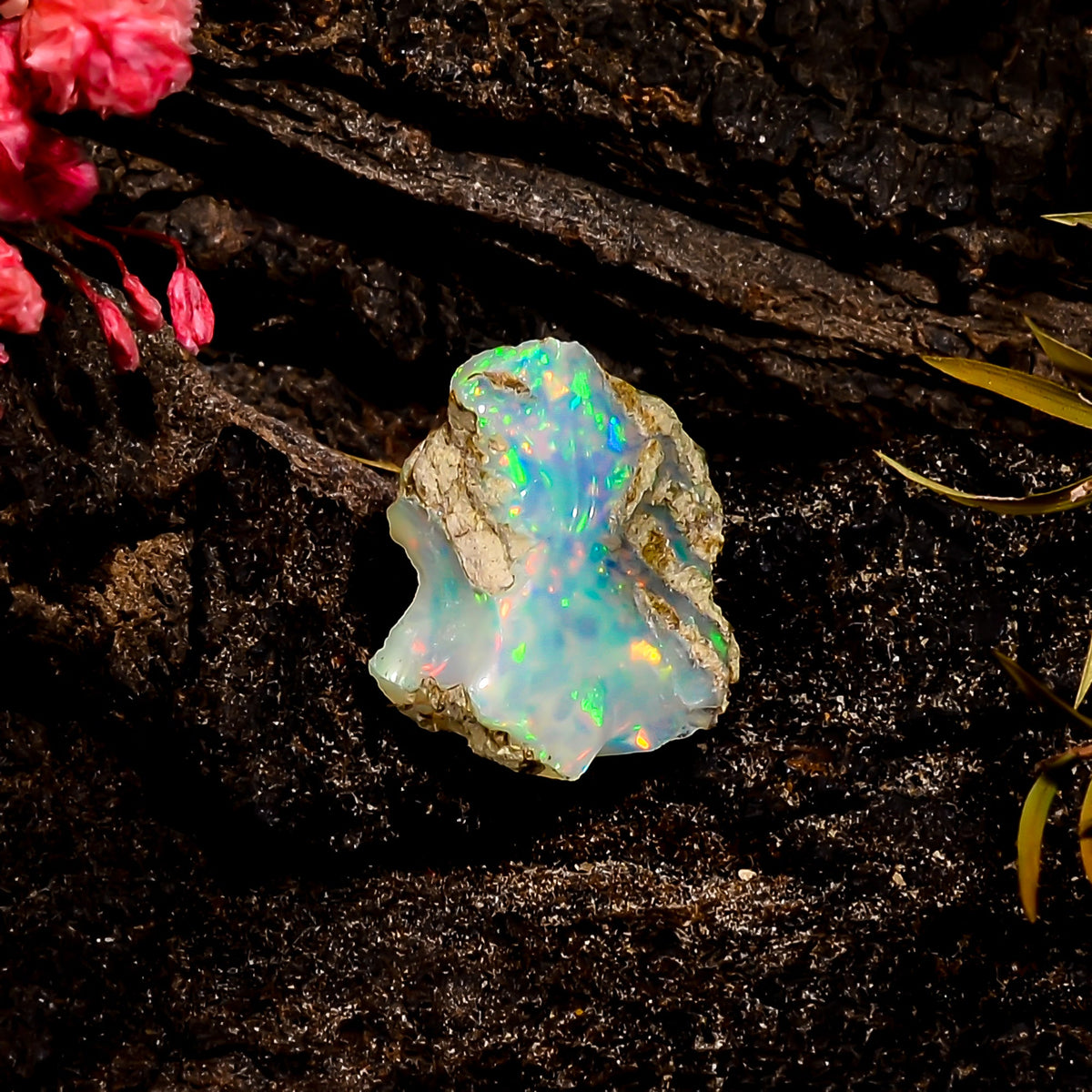 Tempting Top Grade Quality 100% Natural Welo Fire Ethiopian Opal Rough Loose Gemstone For Making Jewelry 15X11X7 MM 5 Cts. KR16-22 Sunkarton