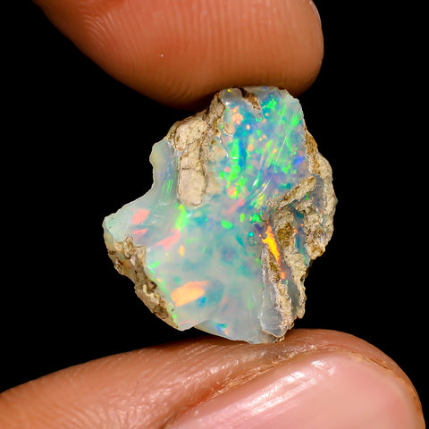 Tempting Top Grade Quality 100% Natural Welo Fire Ethiopian Opal Rough Loose Gemstone For Making Jewelry 15X11X7 MM 5 Cts. KR16-22 Sunkarton