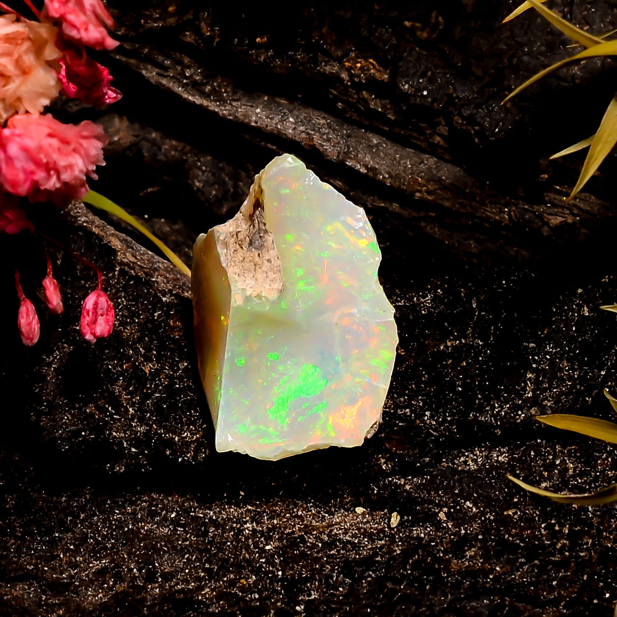 Beautiful Top Grade Quality 100% Natural Welo Fire Ethiopian Opal Rough Loose Gemstone For Making Jewelry 19X10X9 MM 7 Cts. KR16-29 Sunkarton