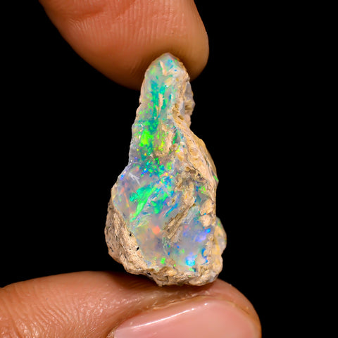 Classic Top Grade Quality 100% Natural Welo Fire Ethiopian Opal Rough Loose Gemstone For Making Jewelry 22X14X9 MM 8 Cts. KR16-30 Sunkarton