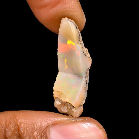 Dazzling Top Grade Quality 100% Natural Welo Fire Ethiopian Opal Rough Loose Gemstone For Making Jewelry 27X10X9 MM 7.5 Cts. KR16-31 Sunkarton